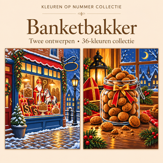 Banketbakker – Kleuren op Nummer Set met twee ontwerpen
