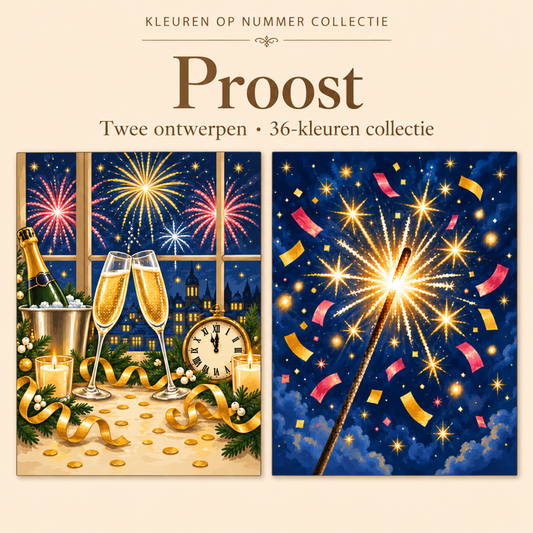 Proost – Kleuren op Nummer Set met twee ontwerpen