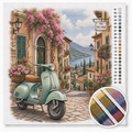 Vespa in Italian Village — Cross Stitch Kit 1
