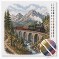 Steam Train Through the Mountains — Cross Stitch Kit 1