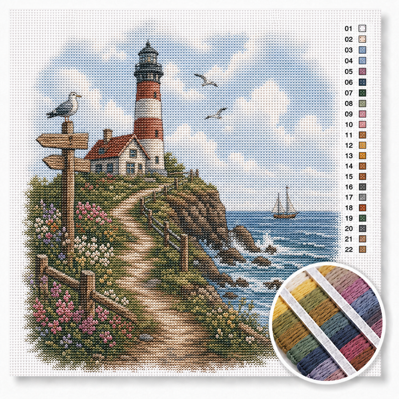 Lighthouse on the Coast - Cross Stitch Kit