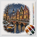 Amsterdam Canals with Christmas Lights — Cross Stitch Kit 1