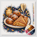 Apfeltaschen und Krapfen auf dem Tisch — Kreuzstich-Set 1