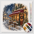 Café de Paris with Christmas Lights — Cross Stitch Kit 1