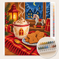 Chocolademelk met Slagroom en Speculaas – Kleuren op Nummer canvas met stiftenset 1