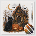 Halloween Black Cat at Witch's House — Cross Stitch Kit 1