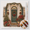 Christmas Front Door with Wreath and Presents — Cross Stitch Kit 1