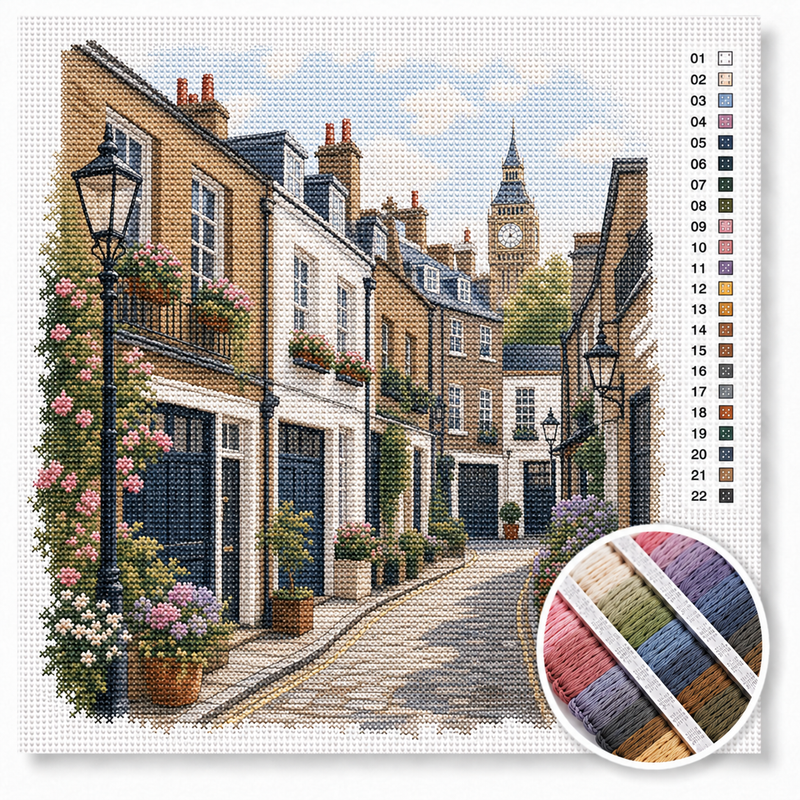 London Mews by Big Ben — Cross Stitch Kit