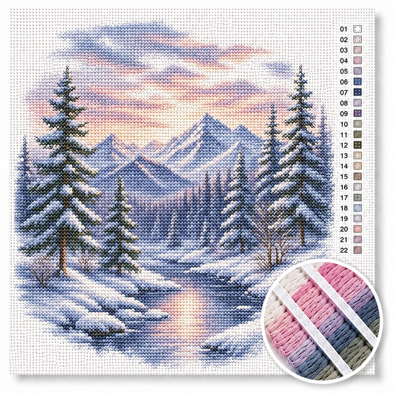 Sunset over the Hills — Cross Stitch Kit