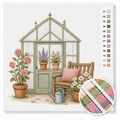 Garden Greenhouse with Roses — Cross Stitch Kit 1