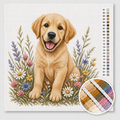 Labrador Puppy Among Wildflowers - Cross Stitch Kit 1