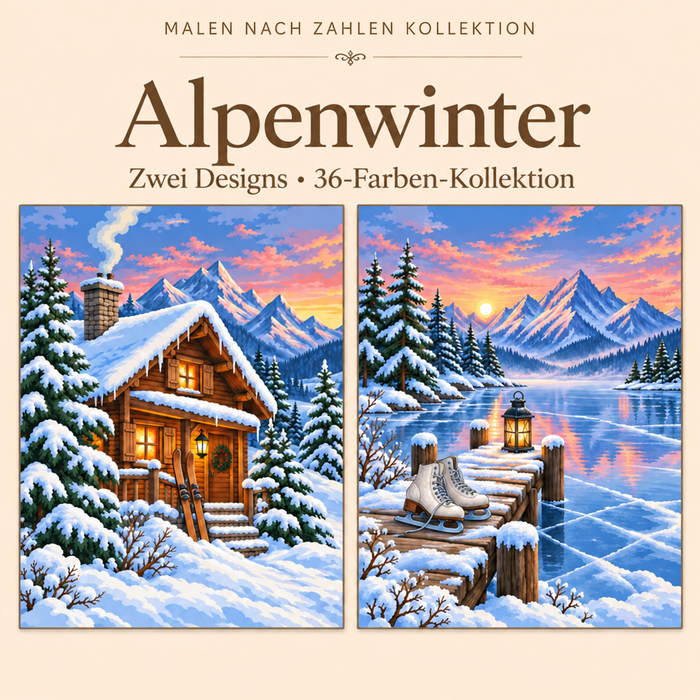 Alpenwinter – Malen nach Zahlen Set (Hero DE)