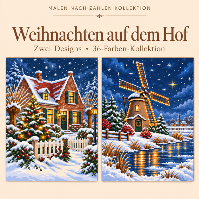 Weihnachten auf dem Hof – Malen nach Zahlen Set (Hero DE)