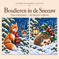 Woodland Animals in the Snow – Paint by Numbers Set (2 canvases) 1