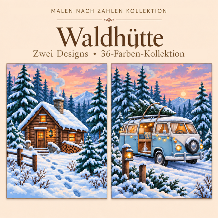Waldhütte – Malen nach Zahlen Set (Hero DE)