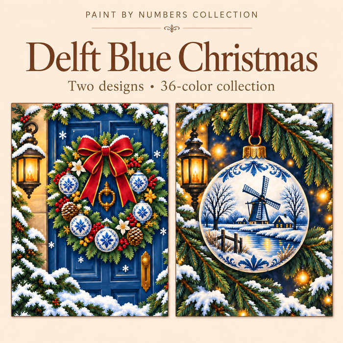 Delft Blue Christmas – Paint by Numbers Set (Hero EN)