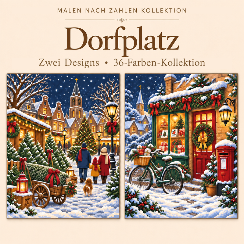 Dorfplatz – Malen nach Zahlen Set (Hero DE)