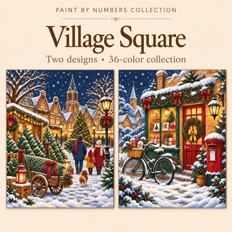 Village Square – Paint by Numbers Set (Hero EN)