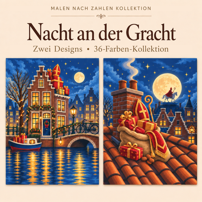 Nacht an der Gracht – Malen nach Zahlen Set (Hero DE)