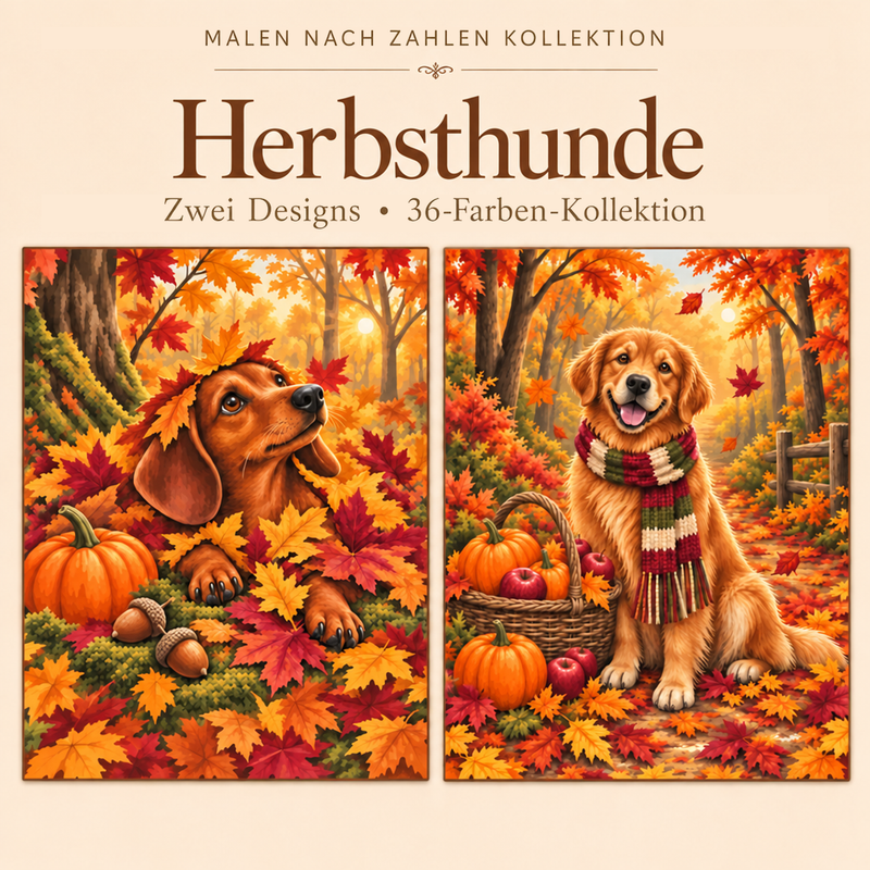 Herbsthunde – Malen nach Zahlen Set (Hero DE)