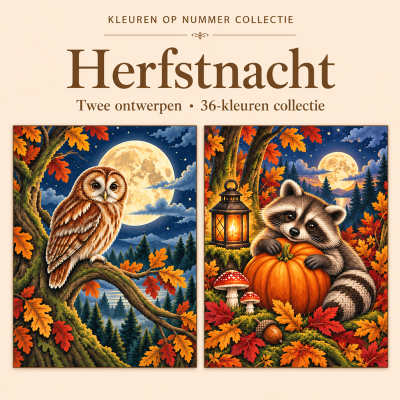Autumn Night – Paint by Numbers Set (2 canvases)