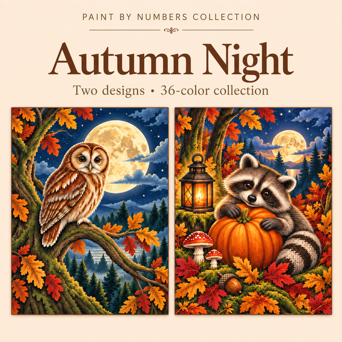 Autumn Night – Paint by Numbers Set (Hero EN)