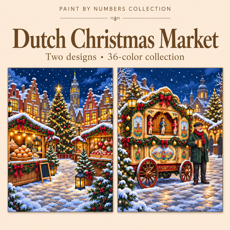 Dutch Christmas Market – Paint by Numbers Set (Hero EN)