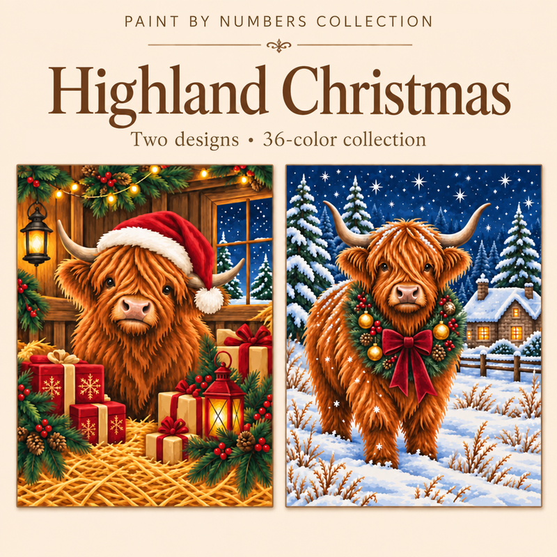 Highland Christmas – Paint by Numbers Set (Hero EN)