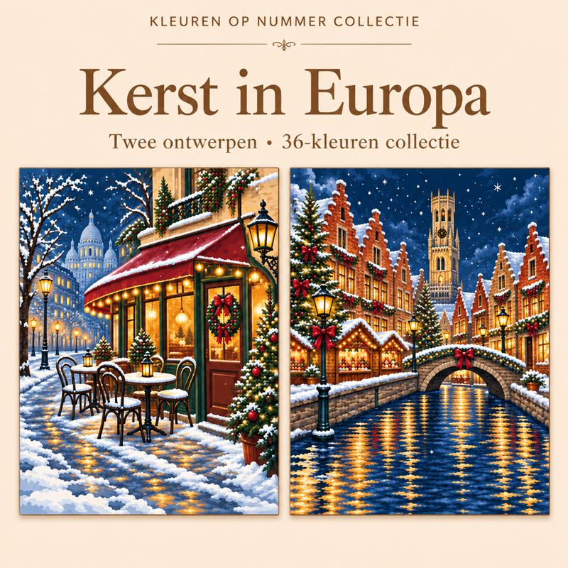 Christmas in Europe – Paint by Numbers Set (2 canvases)
