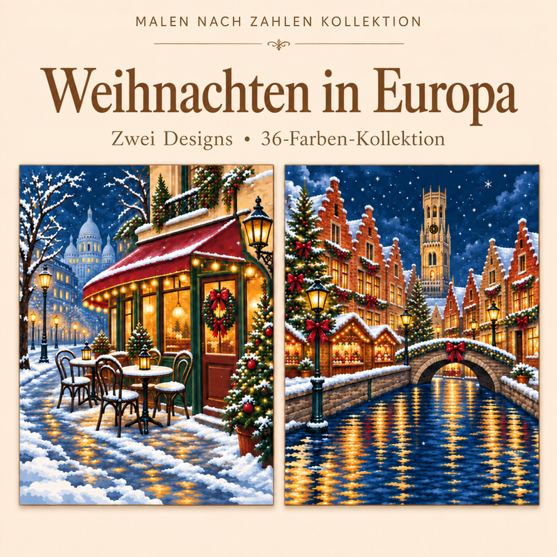 Weihnachten in Europa – Malen nach Zahlen Set (Hero DE)