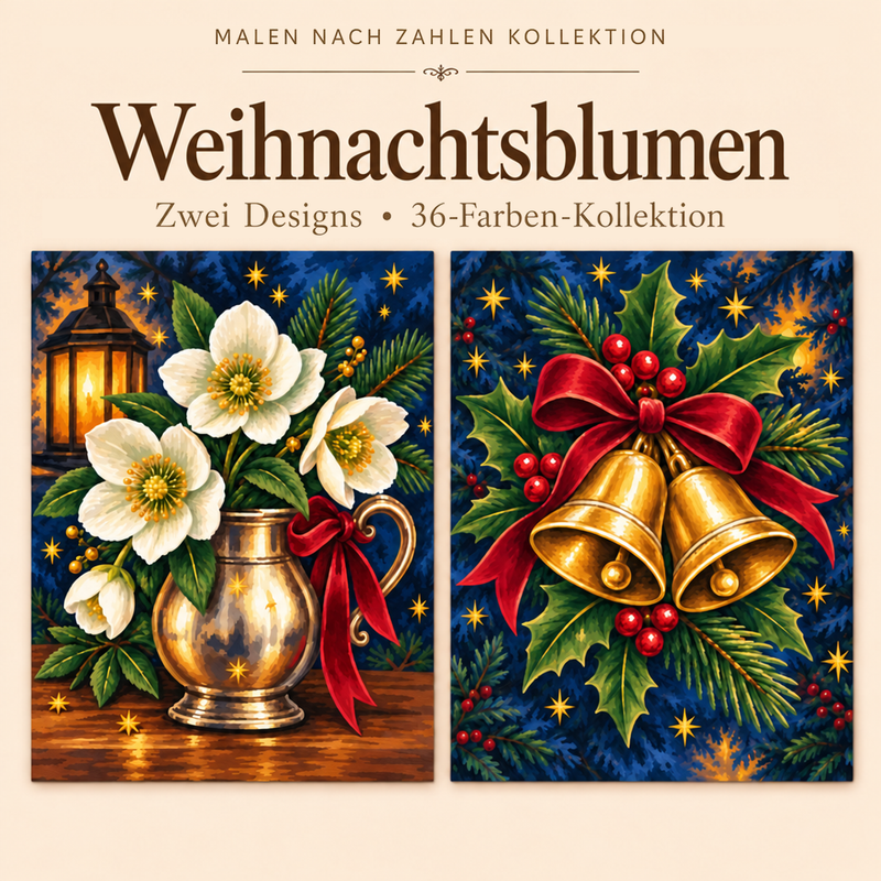 Weihnachtsblumen – Malen nach Zahlen Set (Hero DE)