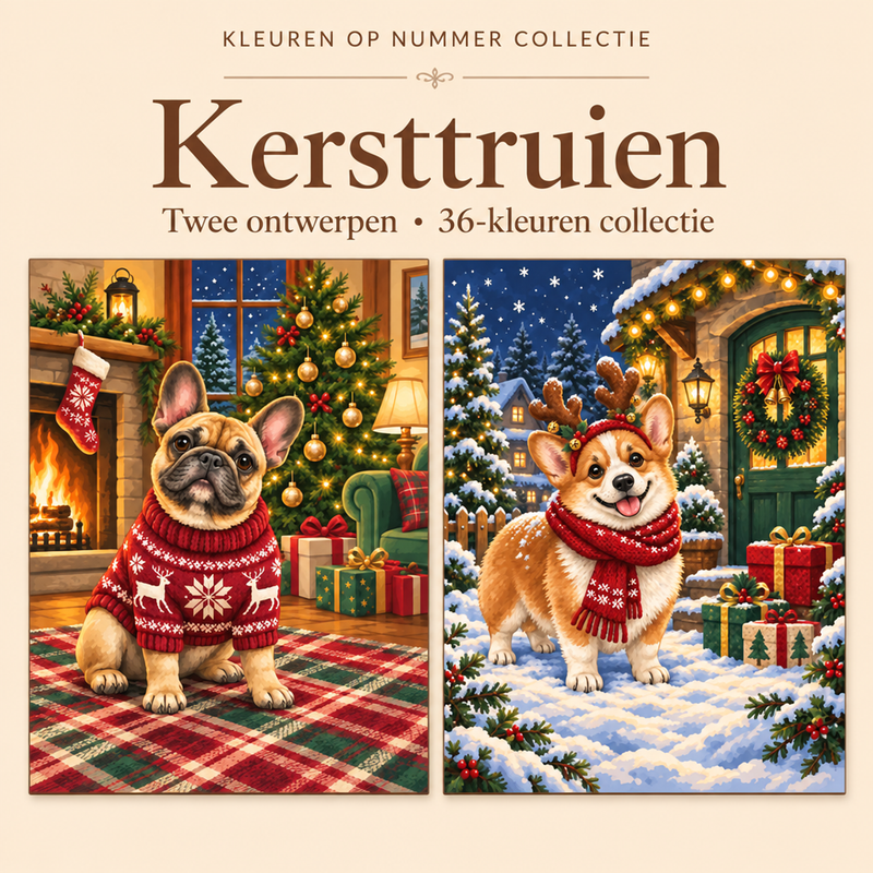 Christmas Sweaters – Paint by Numbers Set (2 canvases)