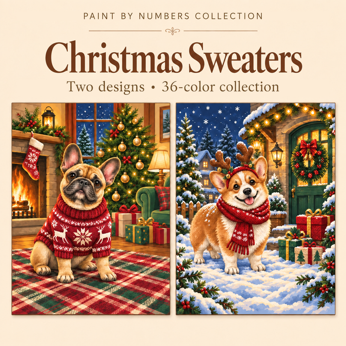 Christmas Sweaters – Paint by Numbers Set (Hero EN)
