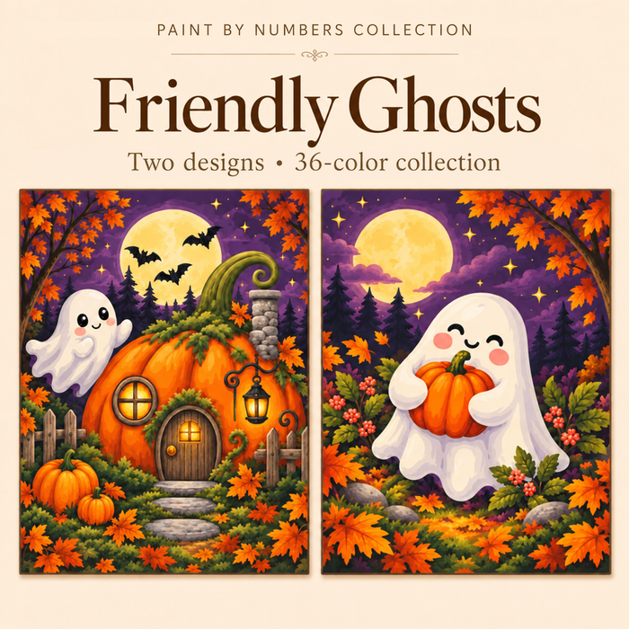 Friendly Ghosts – Paint by Numbers Set (Hero EN)