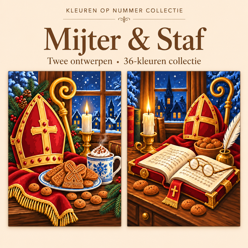 Mitre & Staff – Paint by Numbers Set (2 canvases)