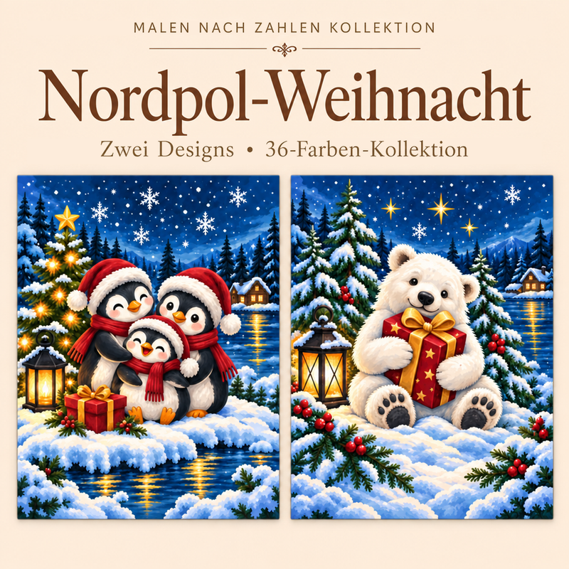 Nordpol-Weihnacht – Malen nach Zahlen Set (Hero DE)