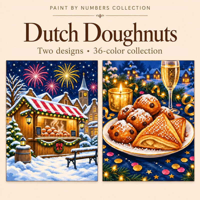 Dutch Doughnuts – Paint by Numbers Set (Hero EN)