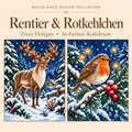 Rentier & Rotkehlchen – Malen nach Zahlen Set (Hero DE) 1