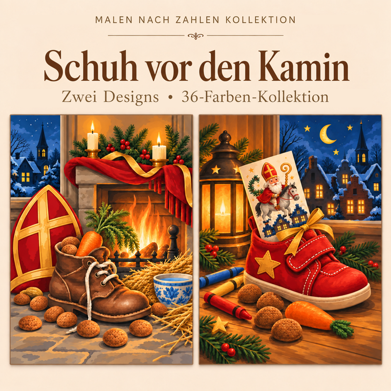 Schuh vor den Kamin – Malen nach Zahlen Set (Hero DE)