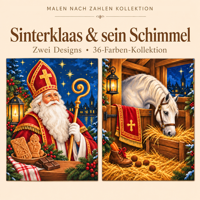 Sinterklaas & sein Schimmel – Malen nach Zahlen Set (Hero DE)