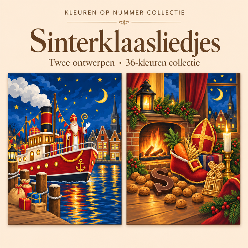 Sinterklaas Songs – Paint by Numbers Set (2 canvases)