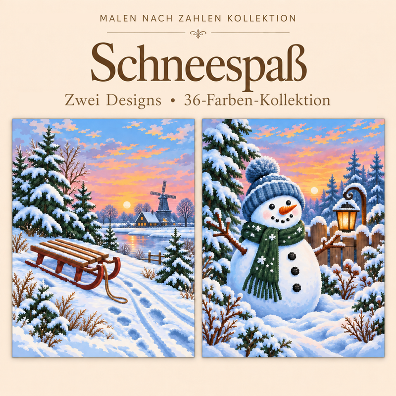Schneespaß – Malen nach Zahlen Set (Hero DE)