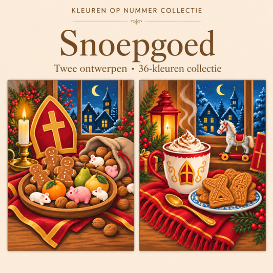 Snoepgoed – Kleuren op Nummer Set met twee ontwerpen