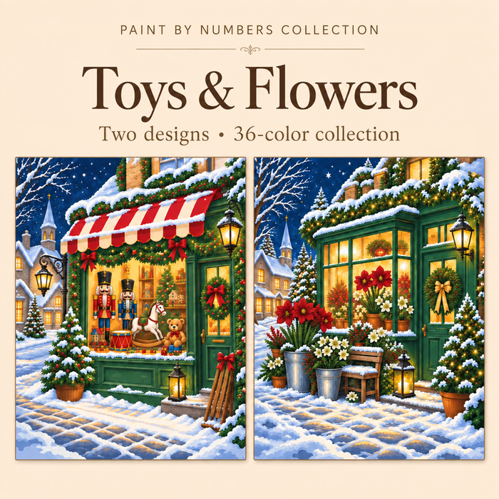 Toys & Flowers – Paint by Numbers Set (Hero EN)