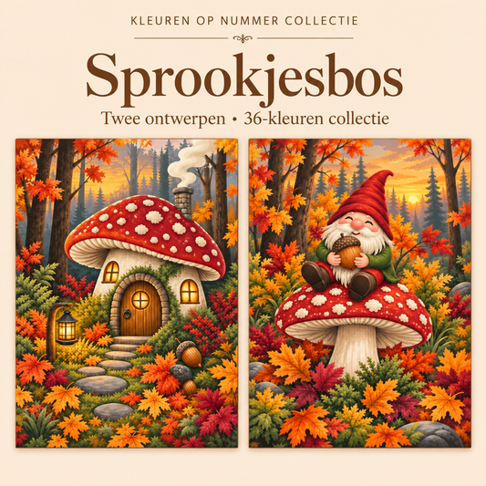Sprookjesbos – Kleuren op Nummer Set met twee ontwerpen