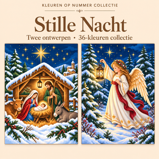 Stille Nacht – Kleuren op Nummer Set met twee ontwerpen