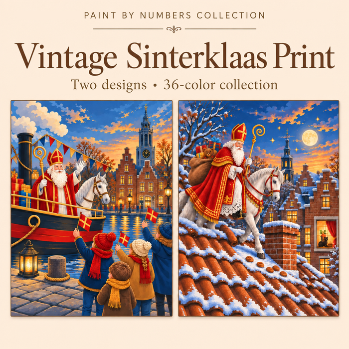 Vintage Sinterklaas Print – Paint by Numbers Set (Hero EN)