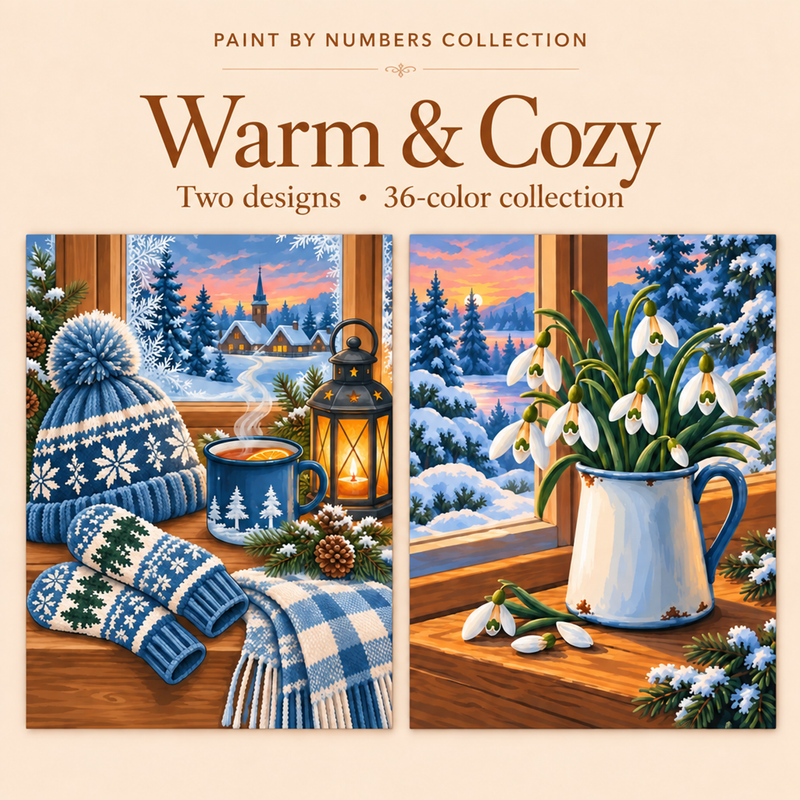 Warm & Cozy – Paint by Numbers Set (Hero EN)