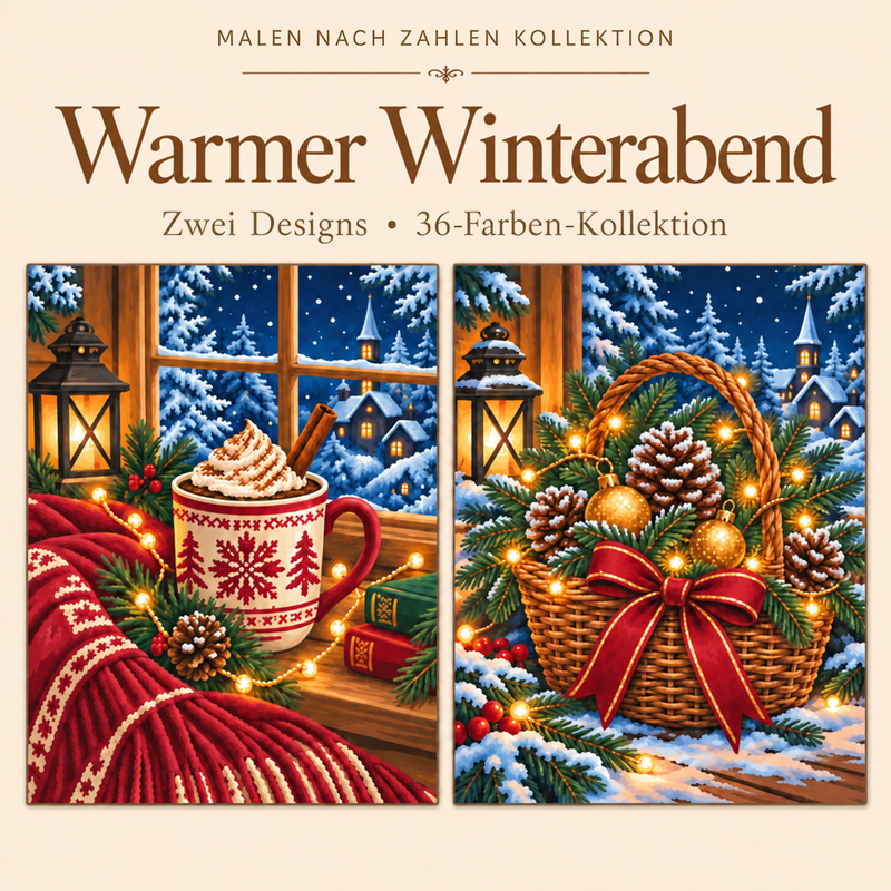 Warmer Winterabend – Malen nach Zahlen Set (Hero DE)