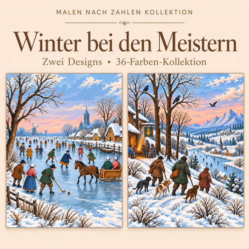 Winter bei den Meistern – Malen nach Zahlen Set (Hero DE)